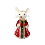 ROYAL MOUSE LADY ΧΡΙΣΤΟΥΓΕΝΝΙΑΤΙΚΟ ΣΤΟΛΙΔΙ ΠΟΝΤΙΚΙ 16x15x26cm FOAM ΠΟΛΥΧΡΩΜΟ ΒΕΛΟΥΔΟ 030312