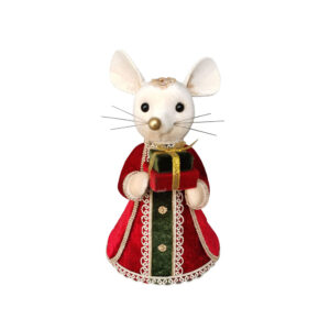ROYAL MOUSE LADY ΧΡΙΣΤΟΥΓΕΝΝΙΑΤΙΚΟ ΣΤΟΛΙΔΙ ΠΟΝΤΙΚΙ 16x15x26cm FOAM ΠΟΛΥΧΡΩΜΟ ΒΕΛΟΥΔΟ 030312