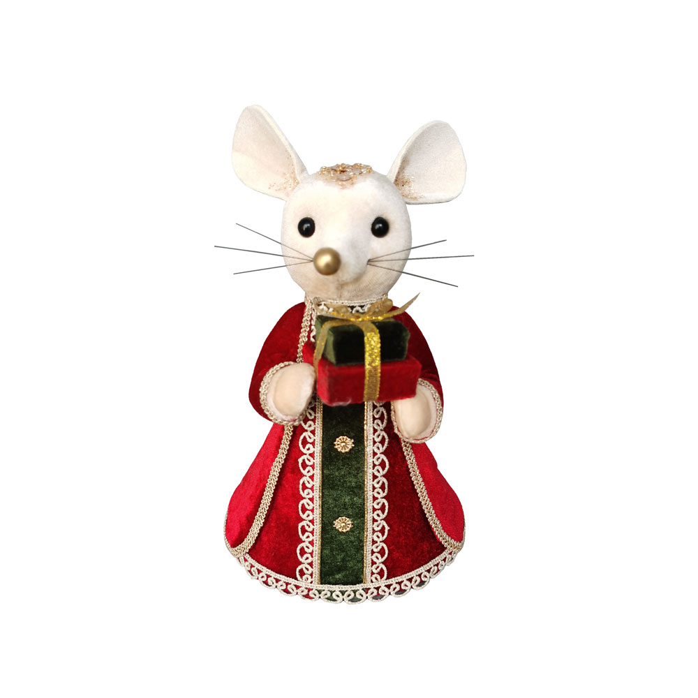 030312-hgU4u-first-_1 ROYAL MOUSE LADY ΧΡΙΣΤΟΥΓΕΝΝΙΑΤΙΚΟ ΣΤΟΛΙΔΙ ΠΟΝΤΙΚΙ 16x15x26cm FOAM ΠΟΛΥΧΡΩΜΟ ΒΕΛΟΥΔΟ 030312 - Image 1