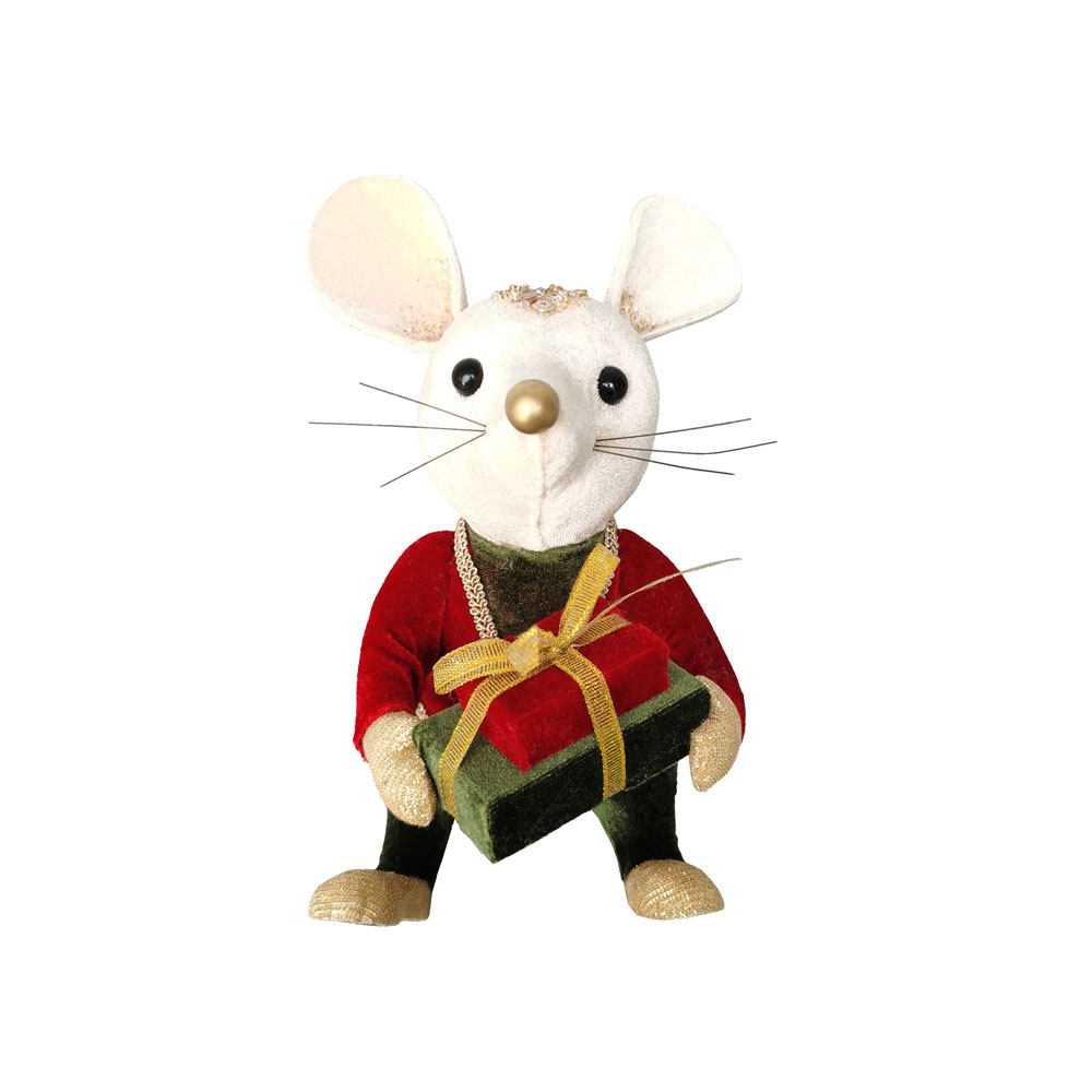 030314-zMbDu-first-_1 ROYAL MOUSE MAN ΧΡΙΣΤΟΥΓΕΝΝΙΑΤΙΚΟ ΣΤΟΛΙΔΙ ΠΟΝΤΙΚΙ 13x12x19cm FOAM ΠΟΛΥΧΡΩΜΟ ΒΕΛΟΥΔΟ 030314 - Image 1