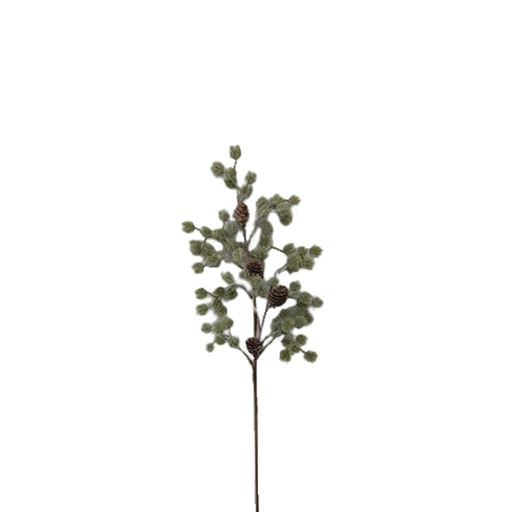 030338-eUEjg-first-_1 XMAS BRANCH ΧΡΙΣΤΟΥΓΕΝΝΙΑΤΙΚΟ ΚΛΑΔΙ 56cm PVC ΠΡΑΣΙΝΟ ΚΟΥΚΟΥΝΑΡΙ 030338 - Image 1