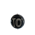 LUCKY CHARM 2025 XMAS ΜΠΑΛΑ 9x9x9cm POLYRESIN ΜΑΥΡΟ ΛΕΥΚΟ 031160