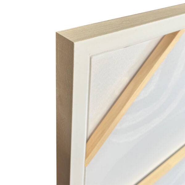 SLATE B ΠΙΝΑΚΑΣ ΔΙΑΚΟΣΜΗΤΙΚΟΣ ΜΕ ΚΟΡΝΙΖΑ 75x100x4cm ΚΑΜΒΑΣ ΛΑΔΙ ΜΠΕΖ ΛΕΥΚΟ ΞΥΛΟ 033030 - Image 4