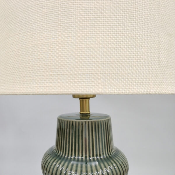 ARO ΦΩΤΙΣΤΙΚΟ ΕΠΙΤΡΑΠΕΖΙΟ 30x30x64.5cm ΚΕΡΑΜΙΚΟ ΠΡΑΣΙΝΟ ΛΙΝΟ ΜΠΕΖ 035310 - Image 3
