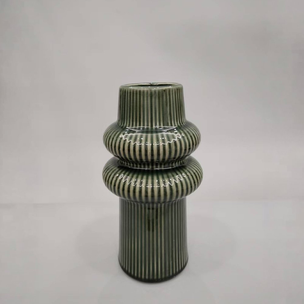 035312-BE4lb-first-_1 ARO ΒΑΖΟ 17.8x17.8x34.5cm ΚΕΡΑΜΙΚΟ ΠΡΑΣΙΝΟ 035312 - Image 1