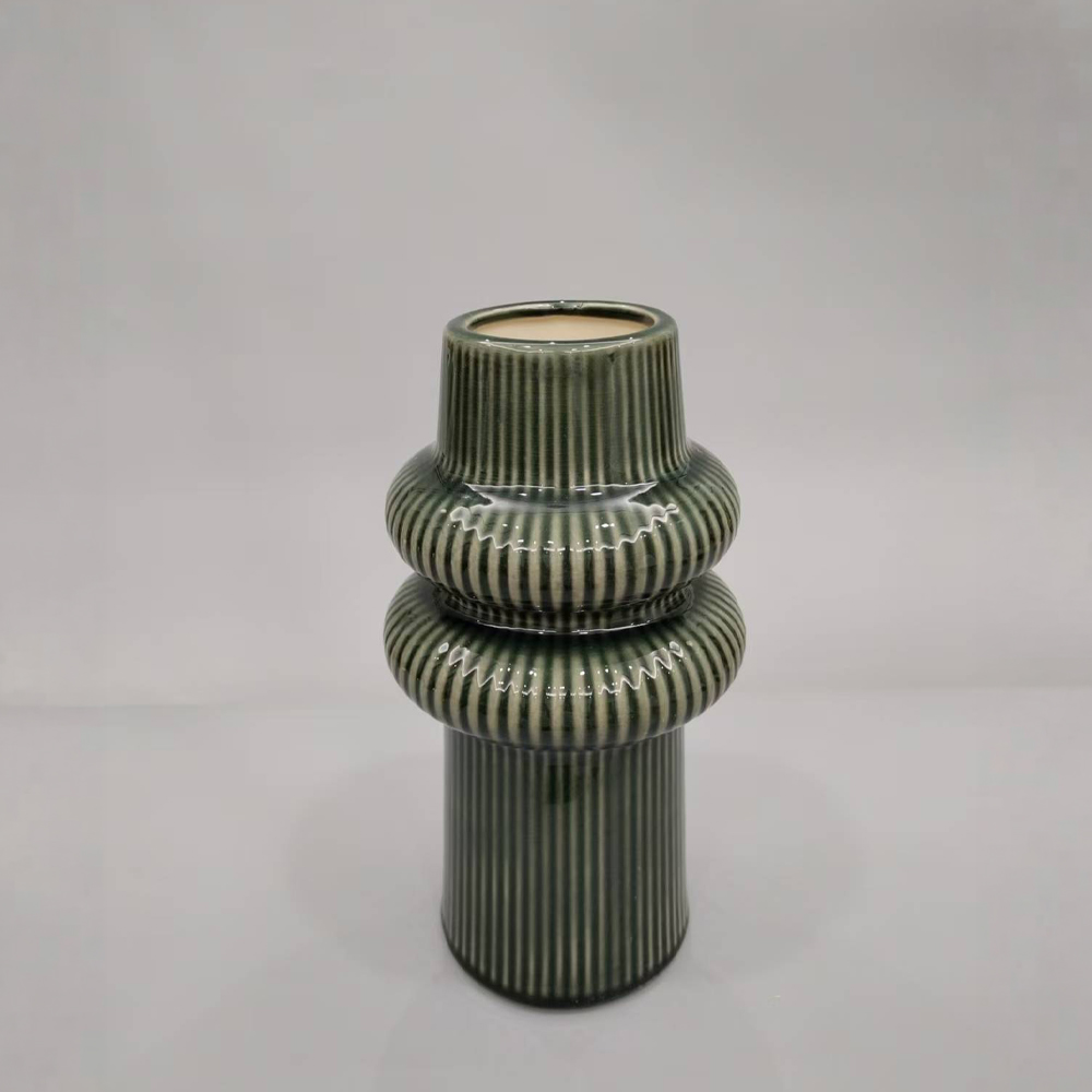 035313-o8KwK-first-_1 ARO ΒΑΖΟ 13.1x13.1x24.5cm ΚΕΡΑΜΙΚΟ ΠΡΑΣΙΝΟ 035313 - Image 1