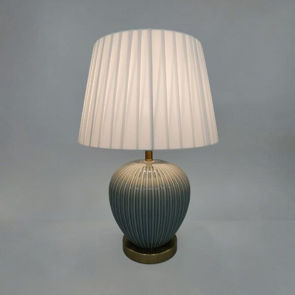 SERA ΦΩΤΙΣΤΙΚΟ ΕΠΙΤΡΑΠΕΖΙΟ 35x35x52cm ΚΕΡΑΜΙΚΟ ΠΕΤΡΟΛ ΜΕΤΑΞΩΤΟ ΥΦΑΣΜΑ ΛΕΥΚΟ 035319 - Image 2