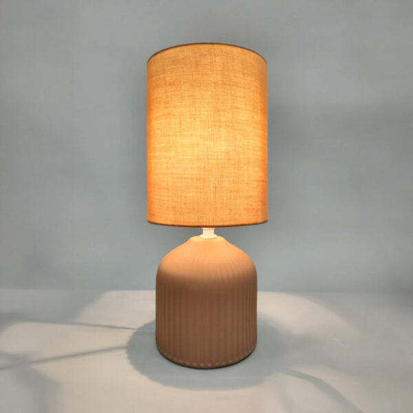 RIVO ΦΩΤΙΣΤΙΚΟ ΕΠΙΤΡΑΠΕΖΙΟ 14.4x14.5x31cm ΚΕΡΑΜΙΚΟ ΜΠΕΖ ΥΦΑΣΜΑ ΜΠΕΖ 035328 - Image 2
