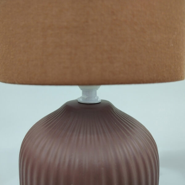 RIVO ΦΩΤΙΣΤΙΚΟ ΕΠΙΤΡΑΠΕΖΙΟ 14.4x14.5x31cm ΚΕΡΑΜΙΚΟ ΚΑΦΕ ΣΚΟΥΡΟ ΥΦΑΣΜΑ ΚΑΦΕ ΣΚΟΥΡΟ 035330 - Image 3
