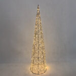 LUMINIS XMAS LED ΔΕΝΤΡΟ ΘΕΡΜΟ ΦΩΣ 25x25x100cm ΣΙΔΕΡΟ ΧΡΥΣΟ PET 035341