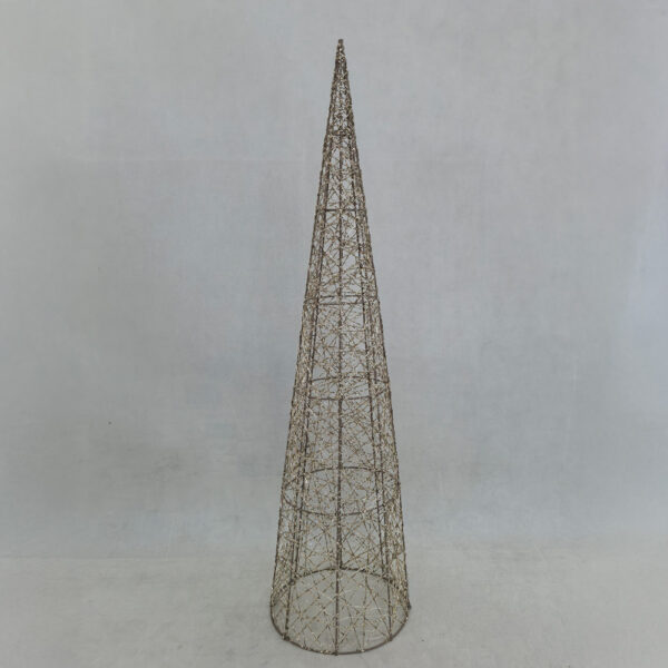 LUMINIS XMAS LED ΔΕΝΤΡΟ ΘΕΡΜΟ ΦΩΣ 25x25x100cm ΣΙΔΕΡΟ ΧΡΥΣΟ PET 035341 - Image 2