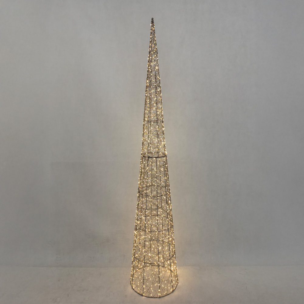 035342-tzaVR-first-_1 LUMINIS XMAS LED ΔΕΝΤΡΟ ΘΕΡΜΟ ΦΩΣ 35x35x180cm ΣΙΔΕΡΟ ΧΡΥΣΟ PET 035342 - Image 1