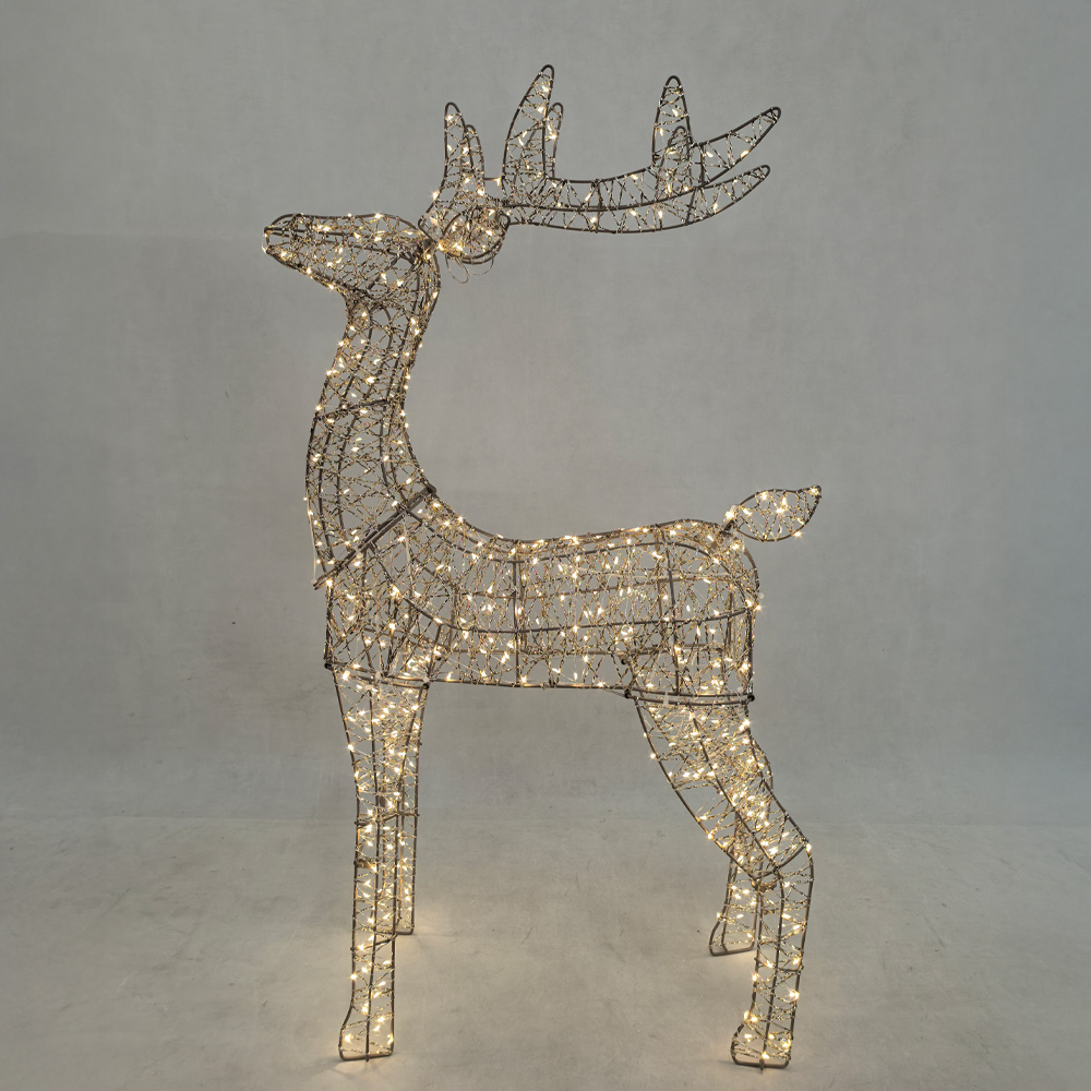035343-XDODG-first-_1 ELYOR XMAS ΤΑΡΑΝΔΟΣ ΜΕ LED 60x19x80cm ΣΙΔΕΡΟ ΧΡΥΣΟ PET 035343 - Image 1
