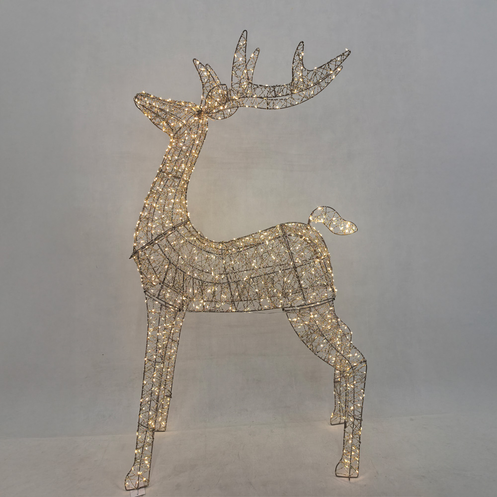 035344-uRyPu-first-_1 ELYOR XMAS ΤΑΡΑΝΔΟΣ ΜΕ LED 70x22x120cm ΣΙΔΕΡΟ ΧΡΥΣΟ PET 035344 - Image 1