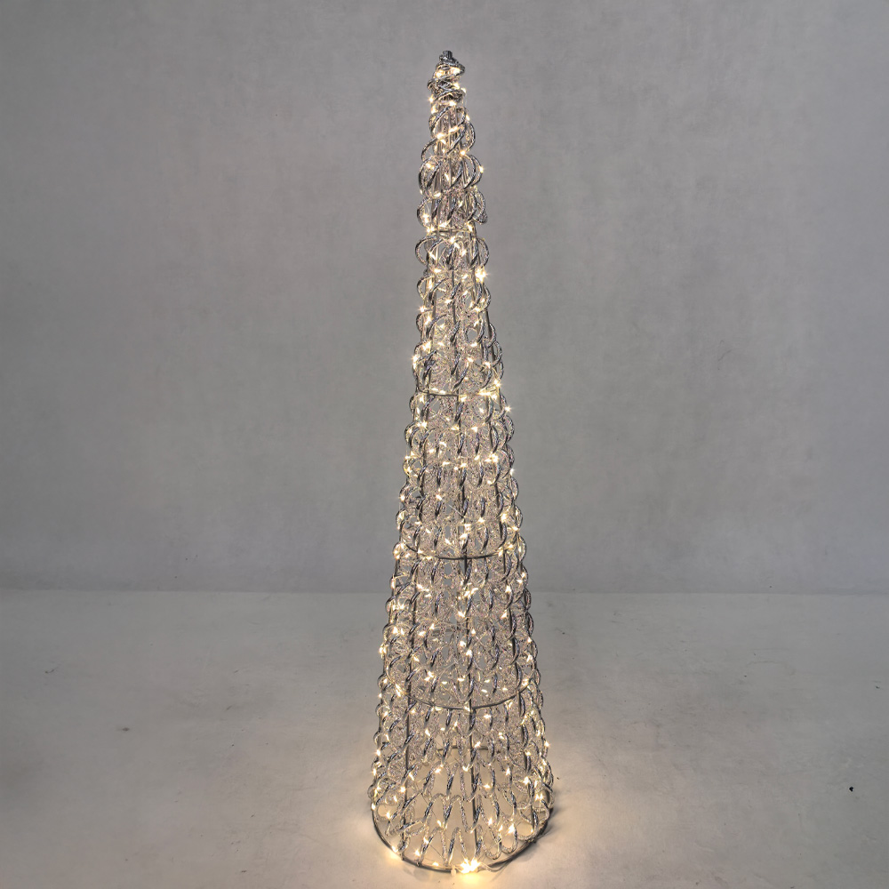 035348-H62o5-first-_1 SILVEN XMAS LED ΔΕΝΤΡΟ ΘΕΡΜΟ ΦΩΣ 16x16x60cm ΣΙΔΕΡΟ ΑΣΗΜΙ PET 035348 - Image 1