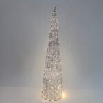 SILVEN XMAS LED ΔΕΝΤΡΟ ΘΕΡΜΟ ΦΩΣ 25x25x100cm ΣΙΔΕΡΟ ΑΣΗΜΙ PET 035349