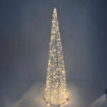 GLIM XMAS ΔΕΝΤΡΟ ΜΕ LED 16x16x60cm ΣΙΔΕΡΟ ΛΕΥΚΟ PET 035351