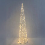 GLIM XMAS ΔΕΝΤΡΟ ΜΕ LED 20x20x80cm ΣΙΔΕΡΟ ΛΕΥΚΟ PET 035352