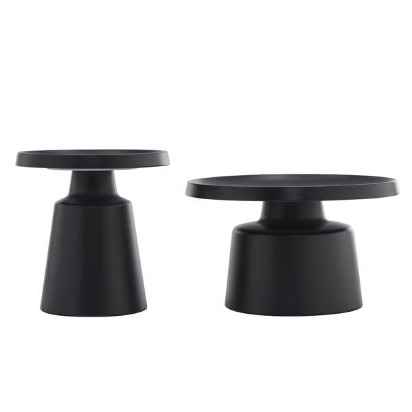 MOUSSE COFFEE TABLE SET 2ΤΕΜ ΜΑΥΡΟ ΜΑΤ 70x70x50cm 04-1432 - Image 4