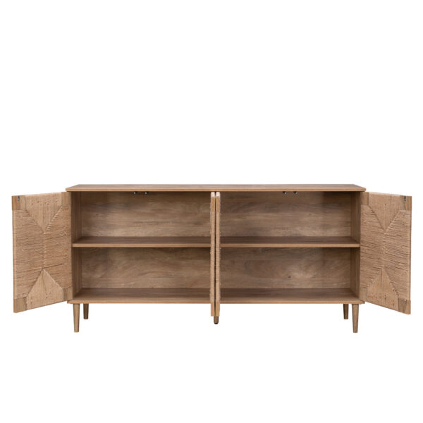 SISAL ΜΠΟΥΦΕΣ 4ΠΟΡΤΕΣ ΦΥΣΙΚΟ 160x39x78.5cm 05-0828 - Image 3