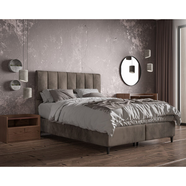 STICKS ΚΡΕΒΑΤΙ ΜΕ ΑΠΟΘΗΚ. ΧΩΡΟ (ΓΙΑ ΣΤΡΩΜΑ 160x200cm) CAMEL 05-911 223x166x120cm 09-1769 - Image 2