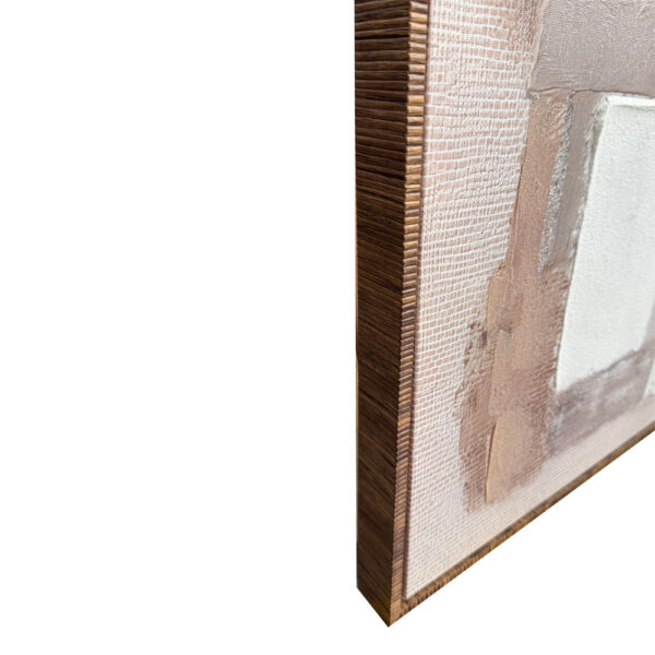 MOCHA ΠΙΝΑΚΑΣ ΔΙΑΚΟΣΜΗΤΙΚΟΣ ΜΕ ΚΟΡΝΙΖΑ 80x120x4cm ΚΑΜΒΑΣ ΜΠΕΖ ΚΑΦΕ ΞΥΛΟ 201-0002 - Image 3