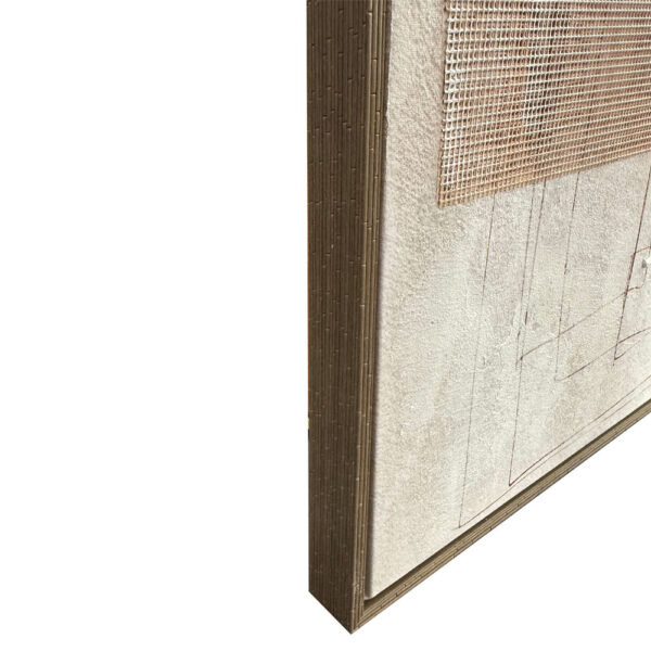 LINEE ΠΙΝΑΚΑΣ ΔΙΑΚΟΣΜΗΤΙΚΟΣ ΜΕ ΚΟΡΝΙΖΑ 80x120x4cm ΚΑΜΒΑΣ ΕΚΑΙ ΓΚΡΙ ΑΝΟΙΧΤΟ ΞΥΛΟ 201-0005 - Image 3