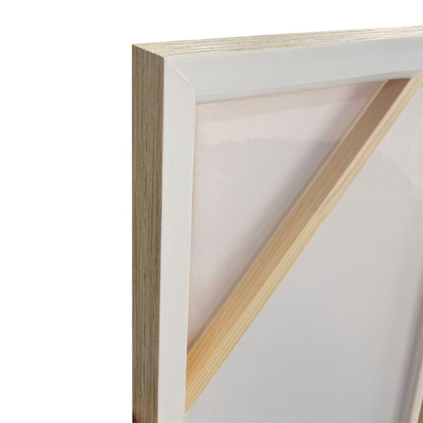 TERRE ΠΙΝΑΚΑΣ ΔΙΑΚΟΣΜΗΤΙΚΟΣ ΜΕ ΚΟΡΝΙΖΑ 80x120x4cm ΚΑΜΒΑΣ ΜΠΕΖ ΚΑΦΕ ΞΥΛΟ ΛΕΥΚΟ 201-0007 - Image 4