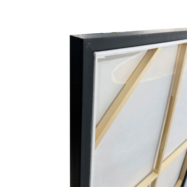 SIRKEL ΠΙΝΑΚΑΣ ΔΙΑΚΟΣΜΗΤΙΚΟΣ ΜΕ ΚΟΡΝΙΖΑ 80x120x4cm ΚΑΜΒΑΣ LEMON ΓΚΡΙ PS ΜΑΥΡΟ 201-0011 - Image 4
