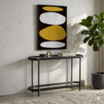 SKIVE ΠΙΝΑΚΑΣ ΔΙΑΚΟΣΜΗΤΙΚΟΣ ΜΕ ΚΟΡΝΙΖΑ 80x120x4cm ΚΑΜΒΑΣ LEMON ΓΚΡΙ PS ΜΑΥΡΟ 201-0012 - Image 2