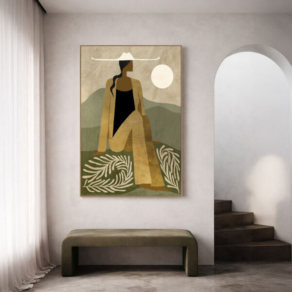 AUREA ΠΙΝΑΚΑΣ ΔΙΑΚΟΣΜΗΤΙΚΟΣ ΜΕ ΚΟΡΝΙΖΑ 80x120x4cm ΚΑΜΒΑΣ ΠΟΛΥΧΡΩΜΟ PS 201-0013 - Image 2