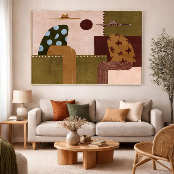 SOMBRA ΠΙΝΑΚΑΣ ΔΙΑΚΟΣΜΗΤΙΚΟΣ ΜΕ ΚΟΡΝΙΖΑ 120x80x4cm ΚΑΜΒΑΣ ΠΟΛΥΧΡΩΜΟ PS 201-0016 - Image 2