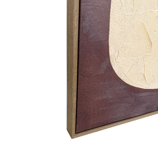KAKTO ΠΙΝΑΚΑΣ ΔΙΑΚΟΣΜΗΤΙΚΟΣ ΜΕ ΚΟΡΝΙΖΑ 80x120x4cm ΚΑΜΒΑΣ ΜΠΕΖ ΚΑΦΕ ΣΚΟΥΡΟ PS 201-0018 - Image 4