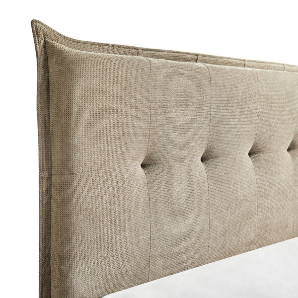 LIFE ΚΡΕΒΑΤΙ (ΓΙΑ ΣΤΡΩΜΑ 160x200cm) BEIGE 210x173x115cm 40-0041 - Image 4