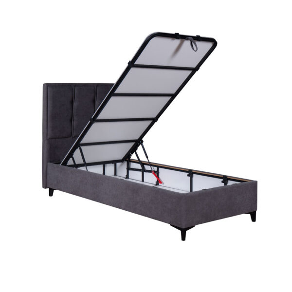 PIANO ΚΡΕΒΑΤΙ ΜΕ ΑΠΟΘΗΚ. ΧΩΡΟ (ΓΙΑ ΣΤΡΩΜΑ 90x200cm) ΓΚΡΙ 07-780 207x97x115cm 40-0046 - Image 4