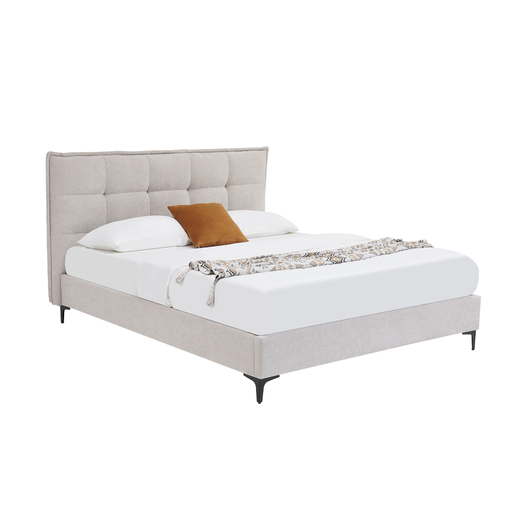 40-0082-ios3G-first-_1 BUTTON ΚΡΕΒΑΤΙ (ΓΙΑ ΣΤΡΩΜΑ 160x200cm) BEIGE 183x217x112cm 40-0082 - Image 1