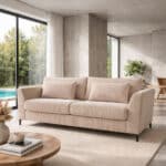 COCOON ΚΑΝΑΠΕΣ ΚΡΕΒΑΤΙ 3ΘΕΣΙΟΣ BEIGE LINCOLN D 03 208x94x92cm 71-0432 - Image 2