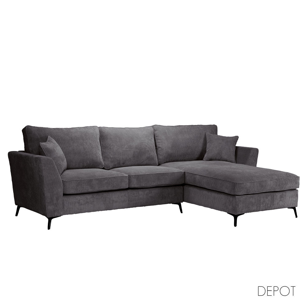 71-0448-SlVFB-first-_1 BOEL ΚΑΝΑΠΕΣ ΓΩΝΙΑ ΔΕΞΙΑ ΓΚΡΙ LINCOLN D 90 280x170x92cm 71-0448 - Image 1