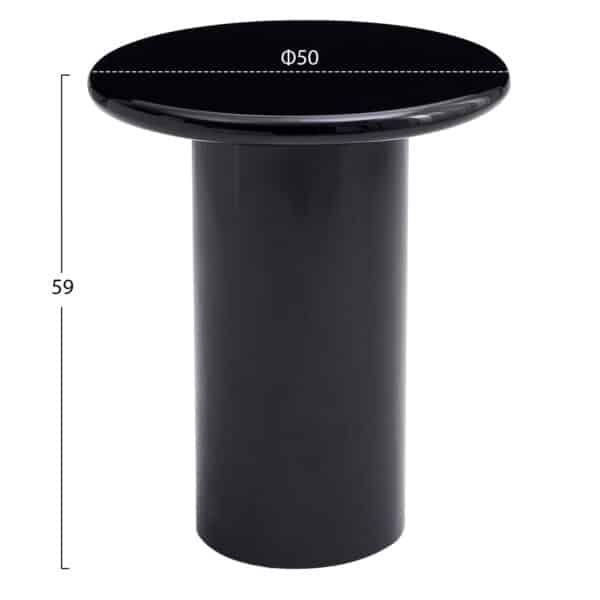 ΒΟΗΘΗΤΙΚΟ ΤΡΑΠΕΖΑΚΙ SOLNA HM18455.02 MDF ΣΕ GLOSSY ΜΑΥΡΟ Φ50x59Υεκ - Image 2