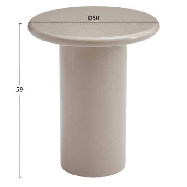 ΒΟΗΘΗΤΙΚΟ ΤΡΑΠΕΖΑΚΙ SOLNA HM18455.05 MDF ΣΕ GLOSSY TAUPE Φ50x59Υεκ - Image 2