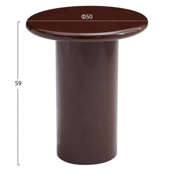 ΒΟΗΘΗΤΙΚΟ ΤΡΑΠΕΖΑΚΙ SOLNA HM18455.06 MDF ΣΕ GLOSSY ΚΟΚΚΙΝΟ Φ50x59Υεκ - Image 2