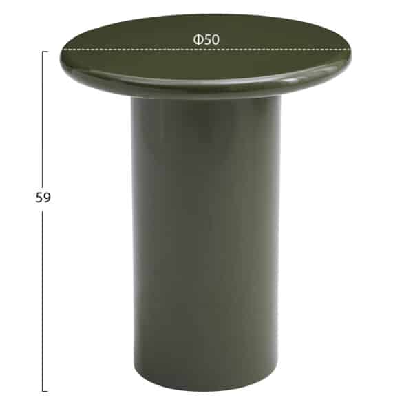 ΒΟΗΘΗΤΙΚΟ ΤΡΑΠΕΖΑΚΙ SOLNA HM18455.07 MDF ΣΕ GLOSSY ΠΡΑΣΙΝΟ Φ50x59Υεκ - Image 2