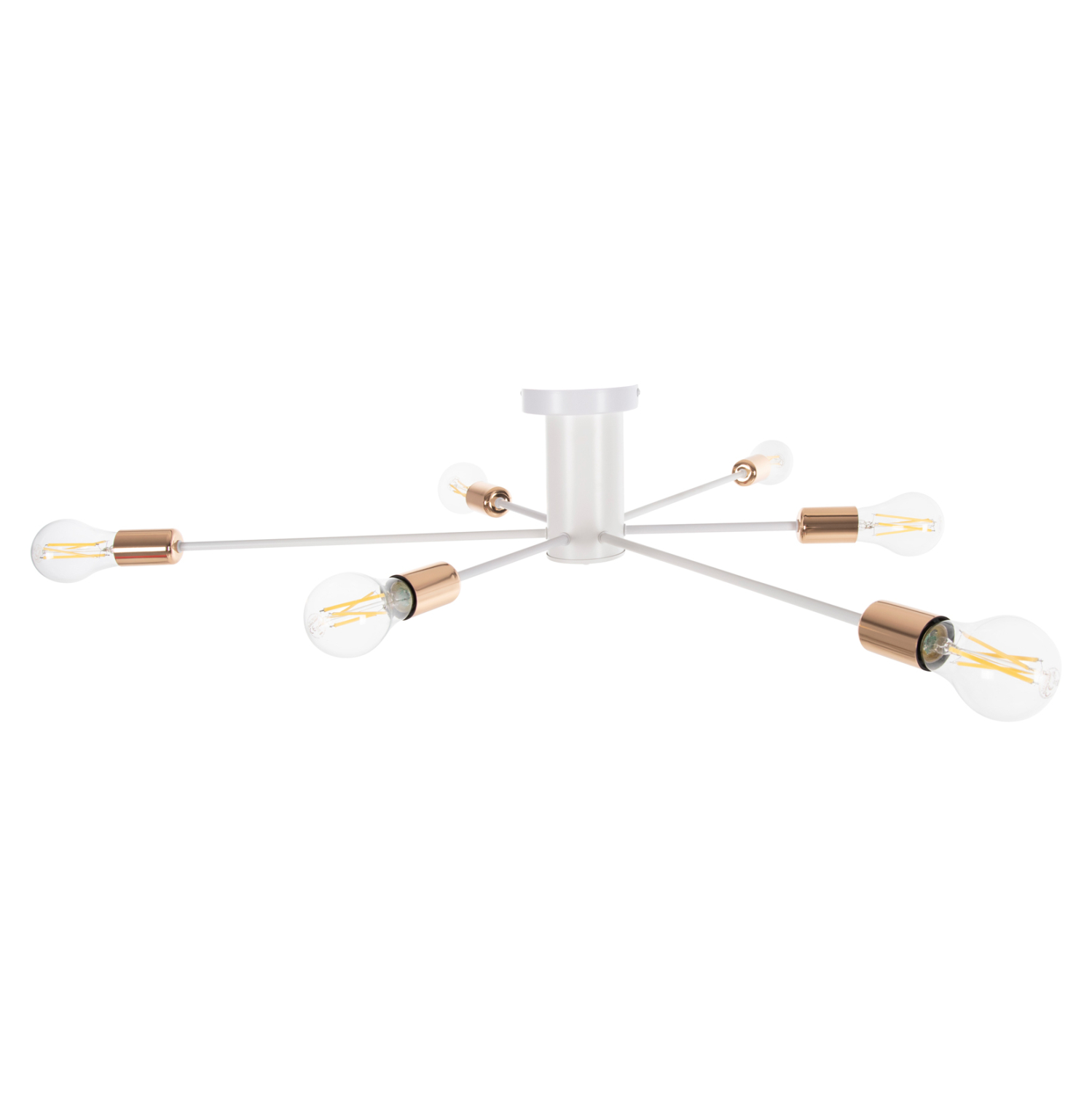 HM4123 ΦΩΤΙΣΤΙΚΟ ΟΡΟΦΗΣ ΚΡΕΜΑΣΤΟ 6-ΦΩΤΟ HM4123 ΛΕΥΚΟ ΜΕΤΑΛΛΟ 77x77x18Υ εκ. - Image 1