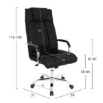 ΚΑΡΕΚΛΑ ΓΡΑΦΕΙΟΥ PAISLEY HM1117 ΜΕ ΜΑΥΡΟ PU 59x71x105 cm. - Image 2