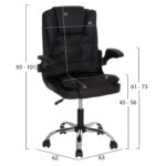 ΚΑΡΕΚΛΑ ΓΡΑΦΕΙΟΥ CANAN HM1201.11 ΜΑΥΡΟ PVC-ΒΑΣΗ ΧΡΩΜΙΟΥ 63x62x93-101Υεκ - Image 2