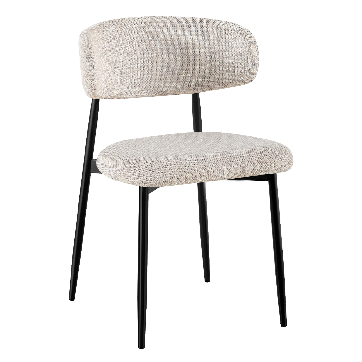 HM18459.02 ΚΑΡΕΚΛΑ ΤΡΑΠΕΖΑΡΙΑΣ KIMO HM18459.02 ΜΠΕΖ ΥΦΑΣΜΑ--ΜΕΤΑΛ.ΠΟΔΙΑ ΣΕ ΜΑΥΡΟ 47x48x78Υεκ. - Image 1