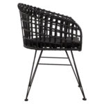 ΠΟΛΥΘΡΟΝΑ ΤΥΠΟΥ ΦΩΛΙΑ ΜΕΤΑΛΛΙΚΗ ALLEGRA HM5456.02 ΜΕ WICKER ΜΑΥΡΟ 59Χ56,5Χ83Υ εκ. - Image 4