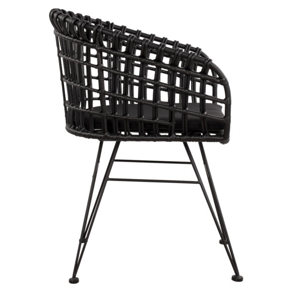 ΠΟΛΥΘΡΟΝΑ ΤΥΠΟΥ ΦΩΛΙΑ ΜΕΤΑΛΛΙΚΗ ALLEGRA HM5456.02 ΜΕ WICKER ΜΑΥΡΟ 59Χ56,5Χ83Υ εκ. - Image 4