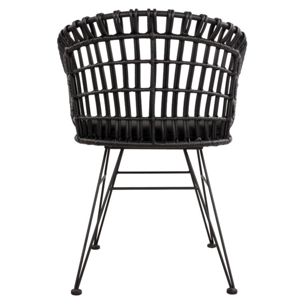 ΠΟΛΥΘΡΟΝΑ ΤΥΠΟΥ ΦΩΛΙΑ ΜΕΤΑΛΛΙΚΗ ALLEGRA HM5456.02 ΜΕ WICKER ΜΑΥΡΟ 59Χ56,5Χ83Υ εκ. - Image 6