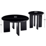 ΣΕΤ 2 ΤΡΑΠΕΖΙΑ ΣΑΛΟΝΙΟΥ FLIX HM18452.02 MDF ΣΕ GLOSSY ΜΑΥΡΟ Φ80 & Φ50εκ - Image 2